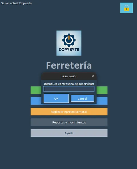Copybyte Ferretería — Fase 1: Pantalla de inicio de sesión y control de roles