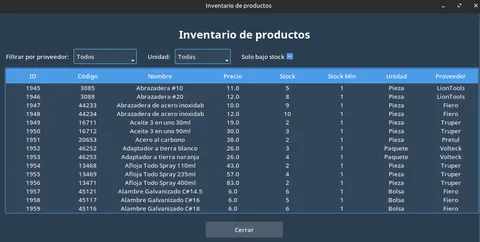 Copybyte Ferretería — Fase 2: Tabla de inventario responsiva y filtros avanzados